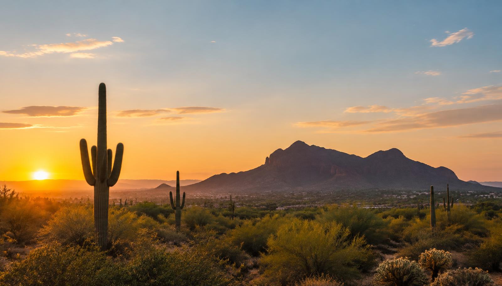 Desert at sunset near Scottsdale